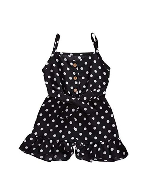 Toddler Little Girl Demin Off Shoulder Ruffle Pocket Romper Jumpsuit Clothes Set