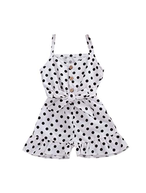 Toddler Little Girl Demin Off Shoulder Ruffle Pocket Romper Jumpsuit Clothes Set