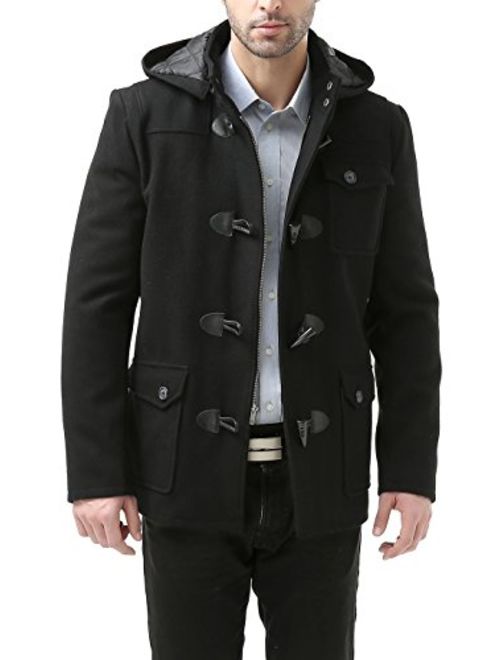 BGSD Men's Nathan Wool Blend Patch Pocket Short Toggle Coat