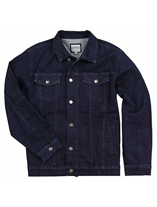 Mens Stretch Fit Blue Jean Denim Jacket