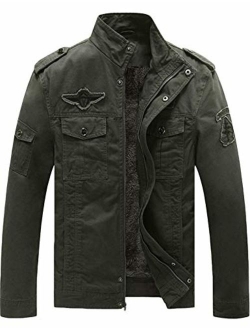 YXP Men's Winter Military Jacket Thicken Fleece Air Force Cotton Coat