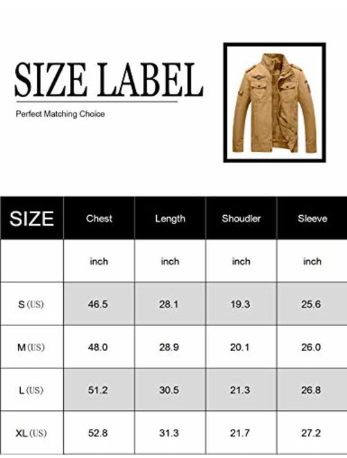 YXP Men's Winter Military Jacket Thicken Fleece Air Force Cotton Coat