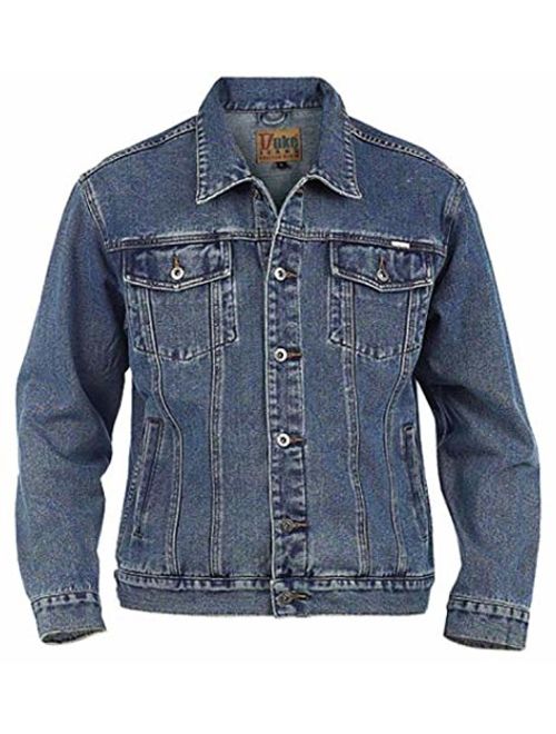 Duke Men's Big and Tall Trucker Black Stonewashed Kingsize Denim Jean Jacket