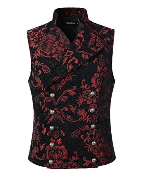 DarcChic Mens Tapestry Double-breasted Vest Waistcoat Gothic Aristocrat Steampunk Victorian