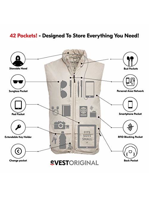 SCOTTeVEST Quest Vest for Men - 42 Pockets - Travel Utility Vest - Stowable Hood