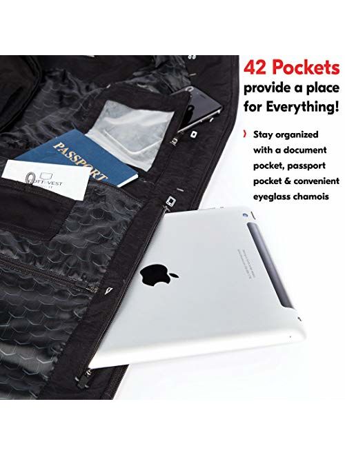 SCOTTeVEST Quest Vest for Men - 42 Pockets - Travel Utility Vest - Stowable Hood