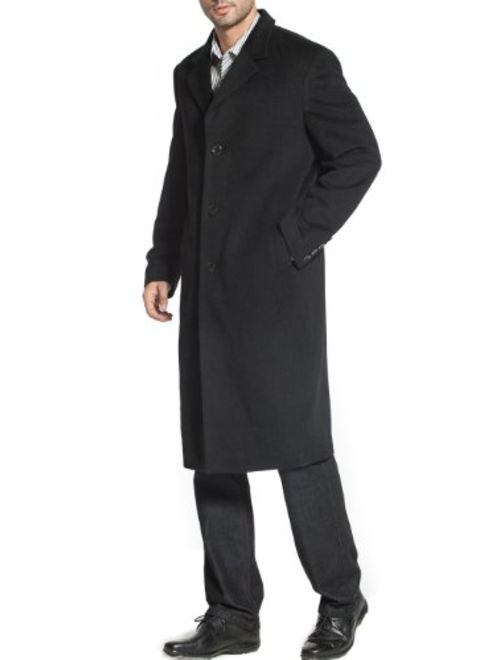 BGSD Men's Henry Cashmere Blend Long Walking Coat (Regular and Big and Tall)