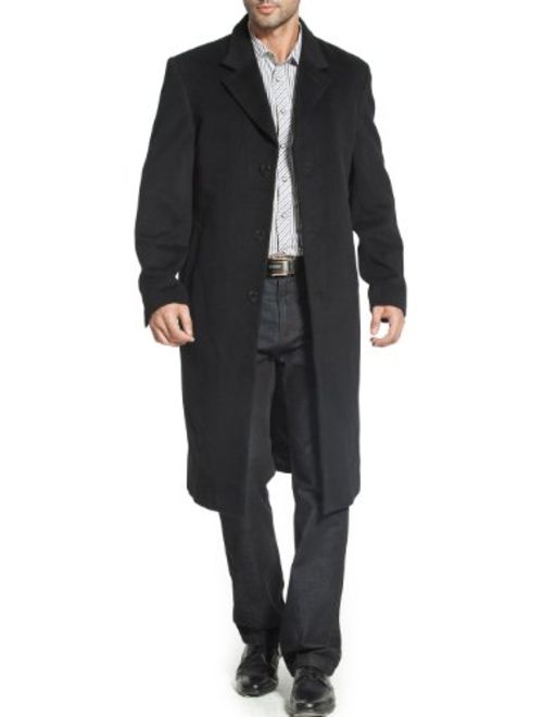 BGSD Men's Henry Cashmere Blend Long Walking Coat (Regular and Big and Tall)