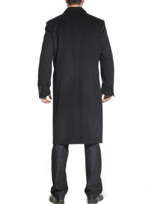 BGSD Men's Henry Cashmere Blend Long Walking Coat (Regular and Big and Tall)