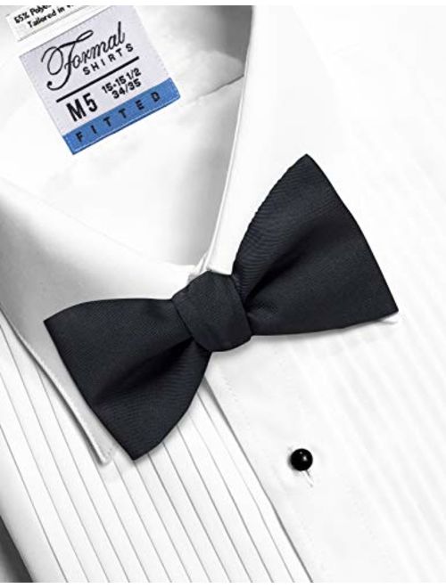 Men's Fitted 1/4 Inch Pleated Tuxedo Shirt, Laydown Collar - Style Jake