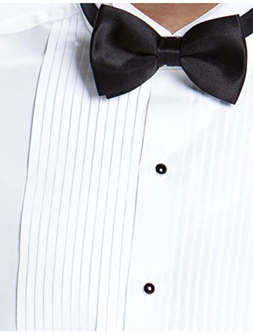 Luxe Microfiber Men's Regular Fit 1/4 Inch Pleated Tuxedo Shirt, Wing Collar - Style Nick