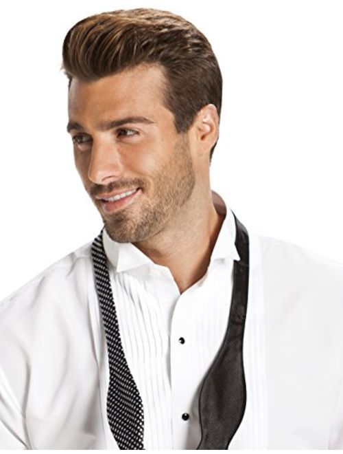 Luxe Microfiber Men's Regular Fit 1/4 Inch Pleated Tuxedo Shirt, Wing Collar - Style Nick