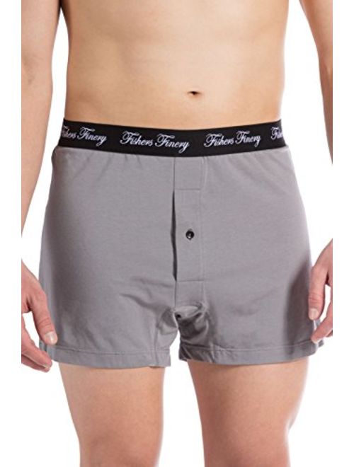 Fishers Finery Mens Relaxed Stretch Knit Boxers; Modal Cotton Microfiber Blend