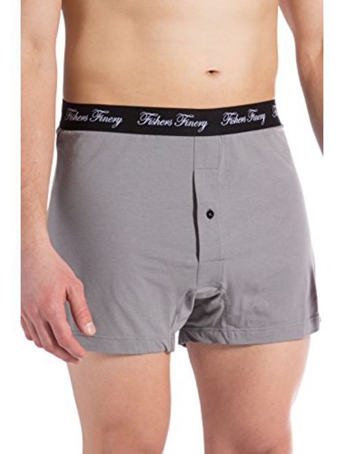 Fishers Finery Mens Relaxed Stretch Knit Boxers; Modal Cotton Microfiber Blend