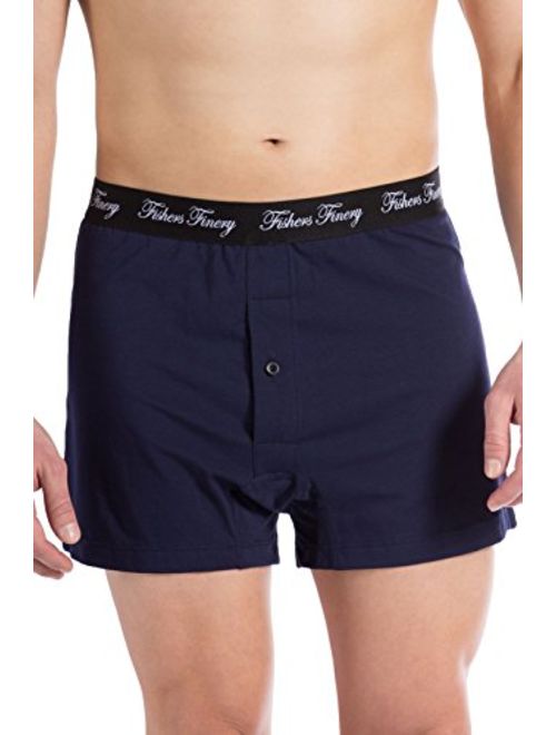 Fishers Finery Mens Relaxed Stretch Knit Boxers; Modal Cotton Microfiber Blend