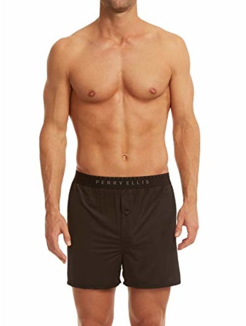 Perry Ellis Men's Luxe Solid Boxer Shorts