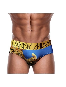 Danny Miami Men's Underwear Briefs- Everyday Comfortable Athletic Soft Sport Fashion Under Wear