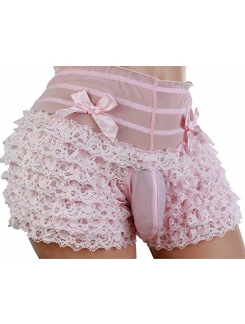 Aishani Sissy Pouch Panties Men's lace Bikini Briefs Lingerie Girlie Underwear Sexy for Men