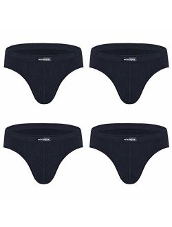 wirarpa Men's 100 Cotton Briefs Underwear No Fly Covered Waistband Multipack