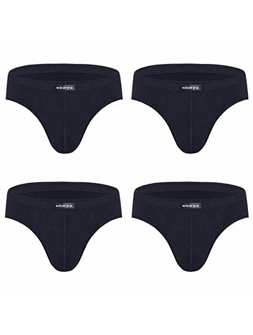 wirarpa Men's 100 Cotton Briefs Underwear No Fly Covered Waistband Multipack