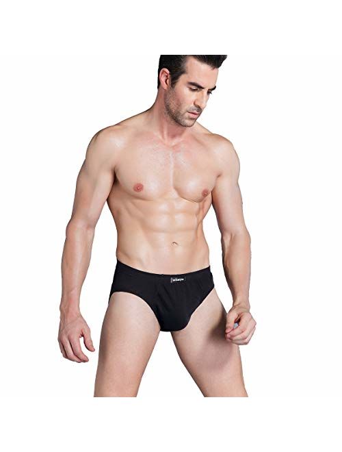 wirarpa Men's 100 Cotton Briefs Underwear No Fly Covered Waistband Multipack