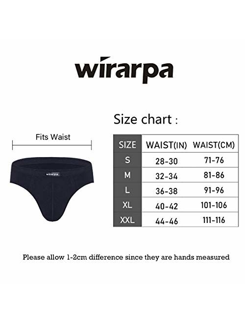 wirarpa Men's 100 Cotton Briefs Underwear No Fly Covered Waistband Multipack