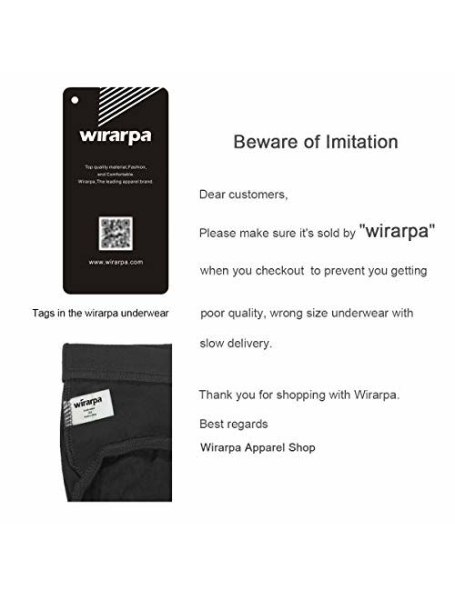 wirarpa Men's 100 Cotton Briefs Underwear No Fly Covered Waistband Multipack