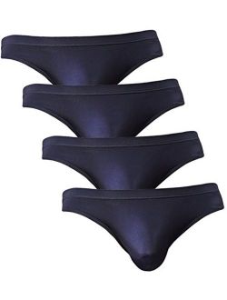 NEIKU Men's Sexy Ice Silk Bikini Underwear Low Rise Seamless Breathable Briefs