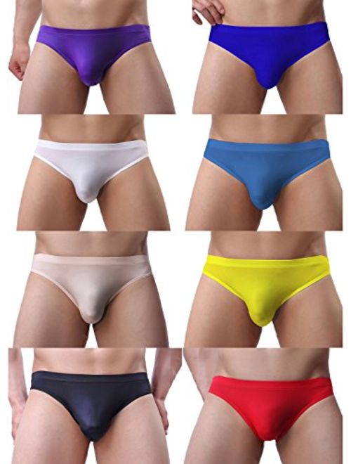 YuKaiChen Men's Briefs Low Rise Ice Silk Bikinis Seamless Underwear