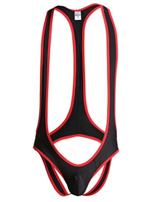 Leories Men's Jockstrap Leotard Underwear Jumpsuits Wrestling Singlet Bodysuit