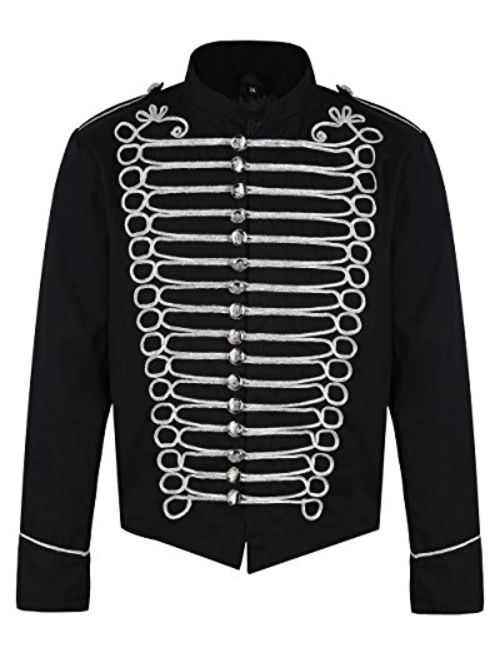 Ro Rox Men's Punk Officer Military Drummer Parade Jacket