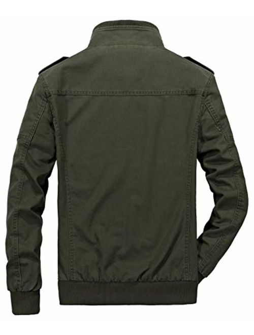 chouyatou Men's Essential Cotton Lightweight Bomber Jacket