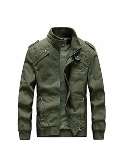 ZooYung Men's Cotton Lightweight Jackets Casual Military Jackets Outdoor Windproof Windbreaker