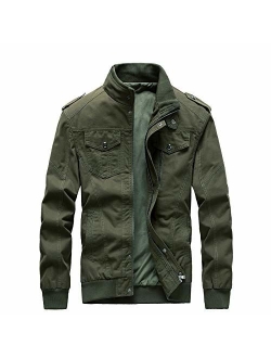 ZooYung Men's Cotton Lightweight Jackets Casual Military Jackets Outdoor Windproof Windbreaker