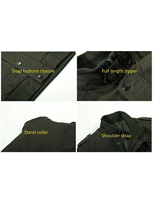 ZooYung Men's Cotton Lightweight Jackets Casual Military Jackets Outdoor Windproof Windbreaker