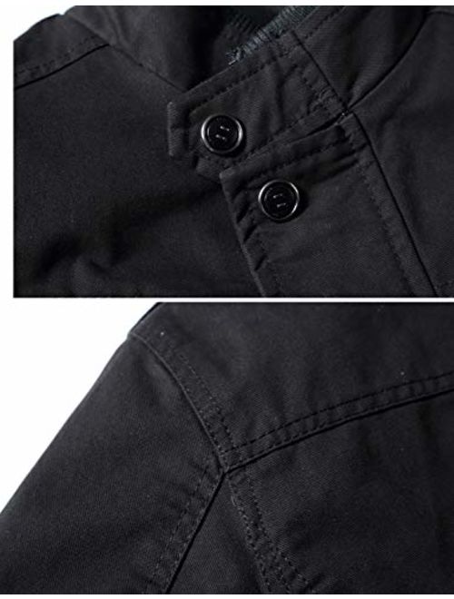 ZENTHACE Men's Relaxed-Fit Lightweight Casual Full Zip Military Jacket