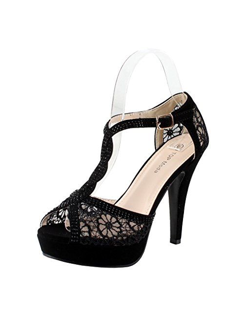 TOP Moda Hy-5 Open Toe Crochet High Heel Sandals