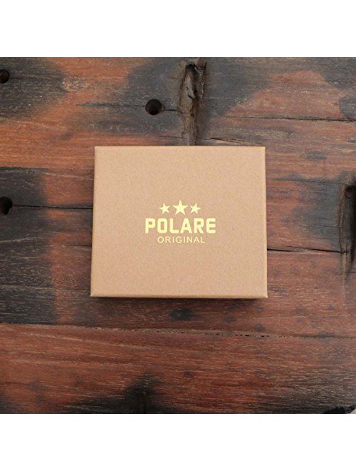 Polare Men's RFID Blocking Full Grain Leather Magnetic Front Pocket Money Clip Powerful Magnets Slim Wallet