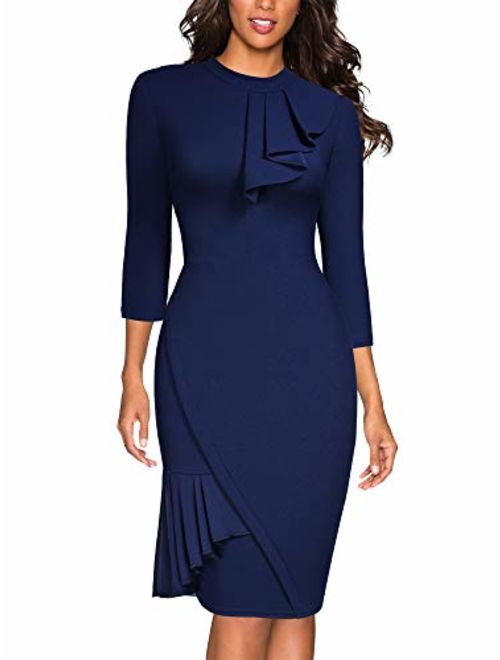 Miusol Women's Vintage Half Collar Slim Style Party Pencil Dress