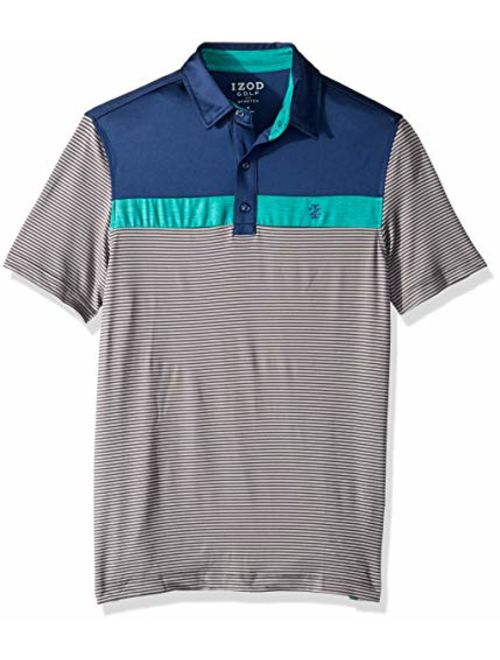 IZOD Men's Golf Greenie Short Sleeve Stripe Polo