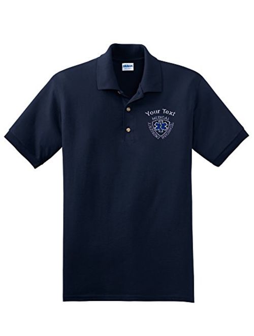 Personalized Custom Embroidered EMT, EMS or EMR Symbol Polo Shirt