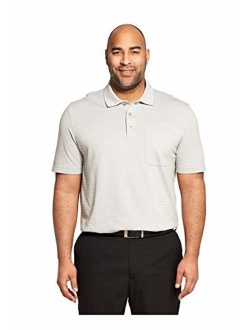 Men's Big and Tall Short Sleeve Air Performance Ottoman Stripe Polo Shirt