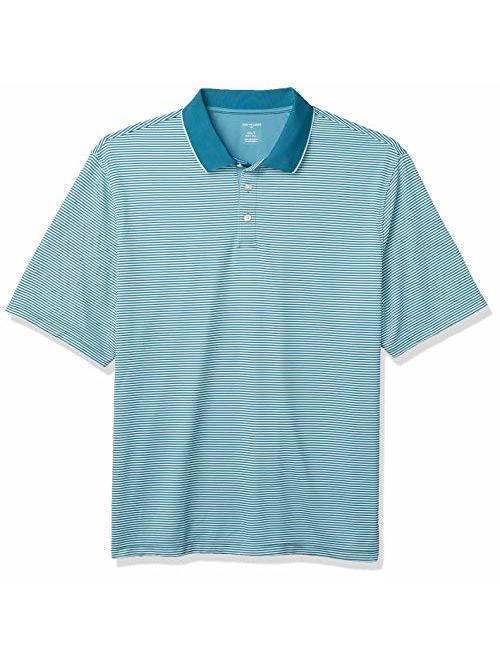 Van Heusen Men's Big and Tall Short Sleeve Air Performance Ottoman Stripe Polo Shirt