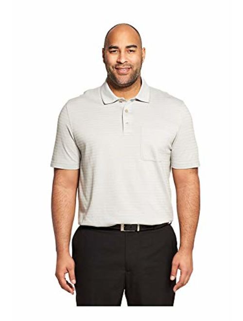 Van Heusen Men's Big and Tall Short Sleeve Air Performance Ottoman Stripe Polo Shirt