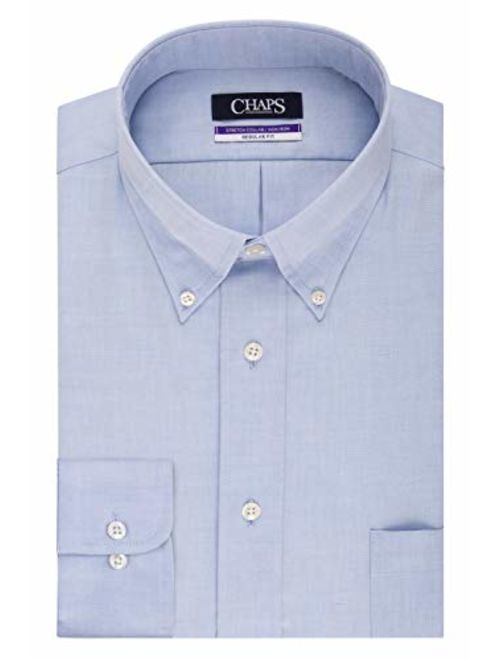 Chaps Men's Dress Shirts Regular Fit Stretch Buttondown Collar Solid