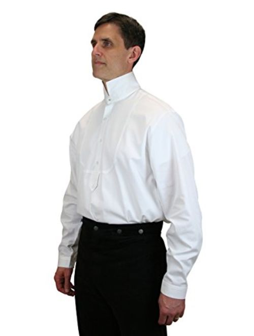 Historical Emporium Men's Victorian High Collar Stud/Cufflink Convertible Dress Shirt