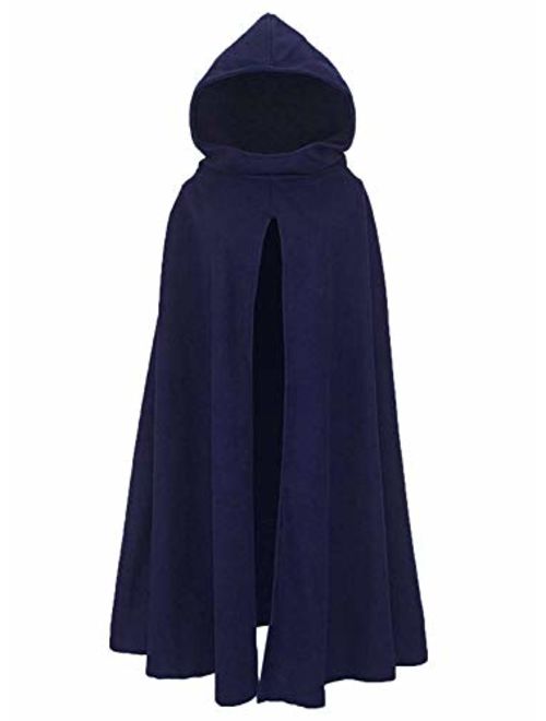 Arjungo Women's Gothic Hooded Open Front Poncho Real Cloak Renaissance Witch Cape Outerwear