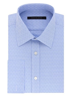 Men's Tailored Fit Check Spread Collar Dress Shirt