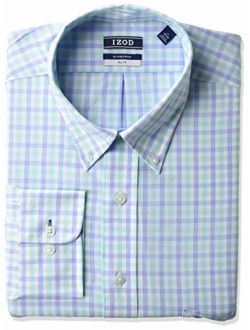 Men's FIT Dress Shirt Stretch Check (Big and Tall), Pool, 18.5" Neck 35"-36" Sleeve (XX-Large)