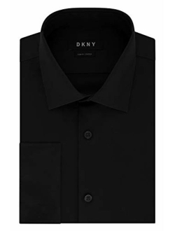 Men's Slim Fit Stretch Solid Dress Shirt With French Cuff